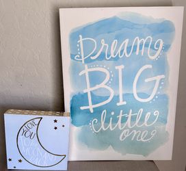 Baby Boy Room Art 16 x 12 small one 8x8 (both for $12