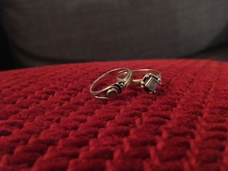 Two moonstone rings
