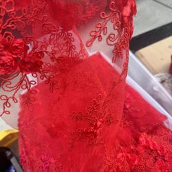 Moños Rojos Con Flores