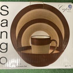 SANGO 16 Piece Dinnerware Set - Capri Brown - Never Used / Still in Original Box