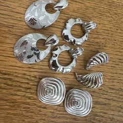 Silver Tone Vintage Earrings