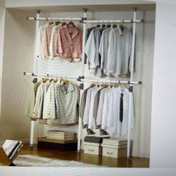 Dynpath One Touch Adjustable Hanger 2 Tier , White 