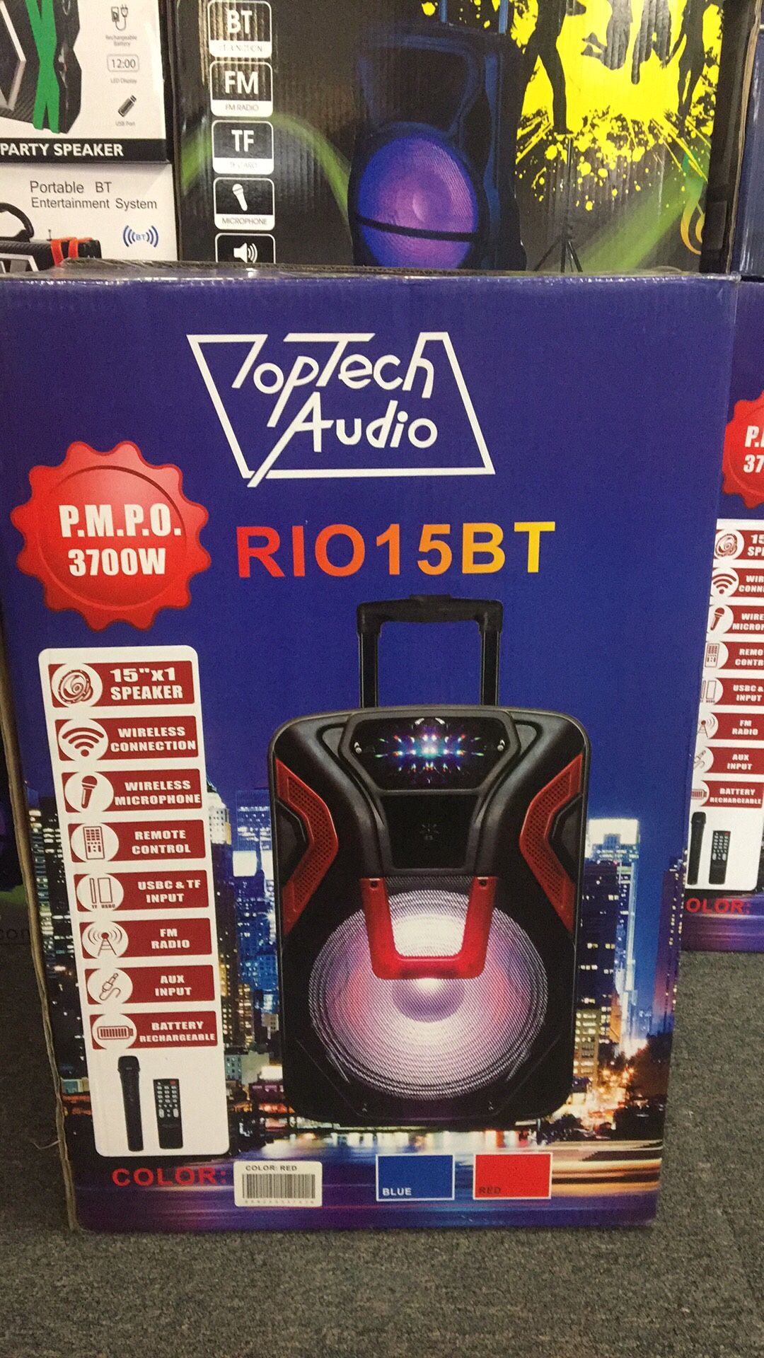 Portable Bluetooth speaker rechargeable with wireless mic