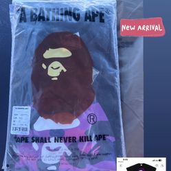 Bape color camo big ape head Tee Black and purple