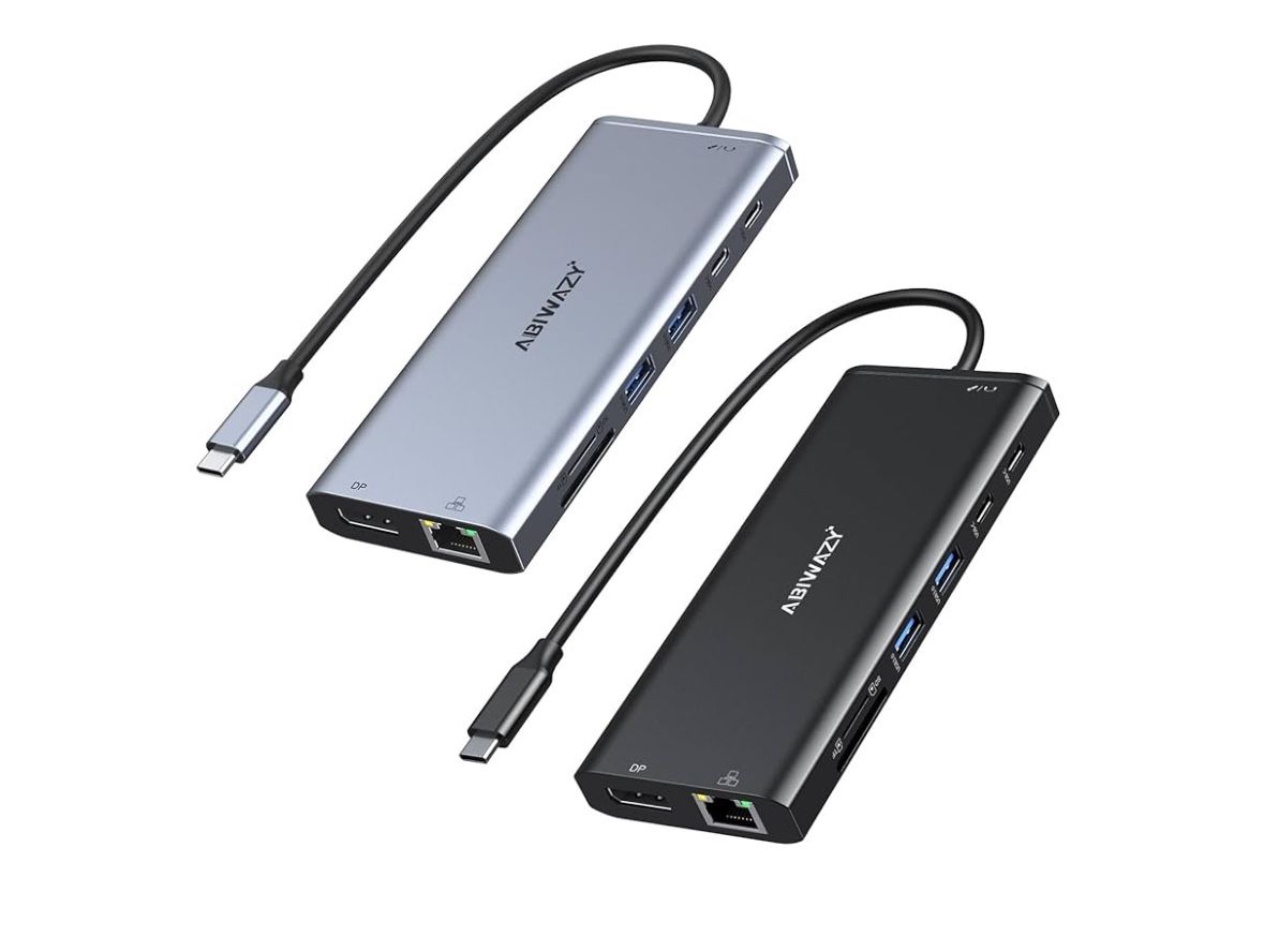 USB C Docking Station Dual Monitor for Dell/HP/Lenovo/Surface Laptop, 14 in 1 Triple Display Hub Multiple Adapter, Dongle with 2 HDMI 4K+VGA+5 Port+10