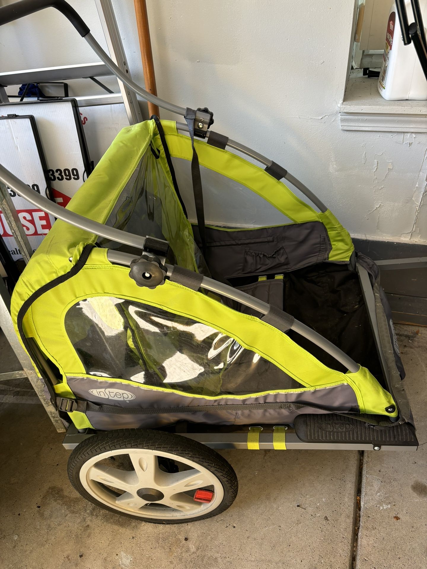 Instep Bike Trailer And Double Stroller With Bug Screen And Weather Guard 