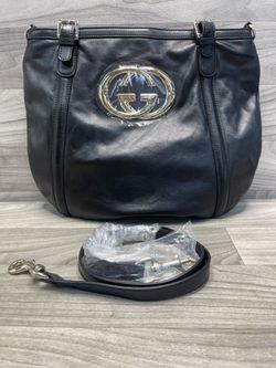 Gucci Britt Black Leather Crossbody Handbag (164773-2)