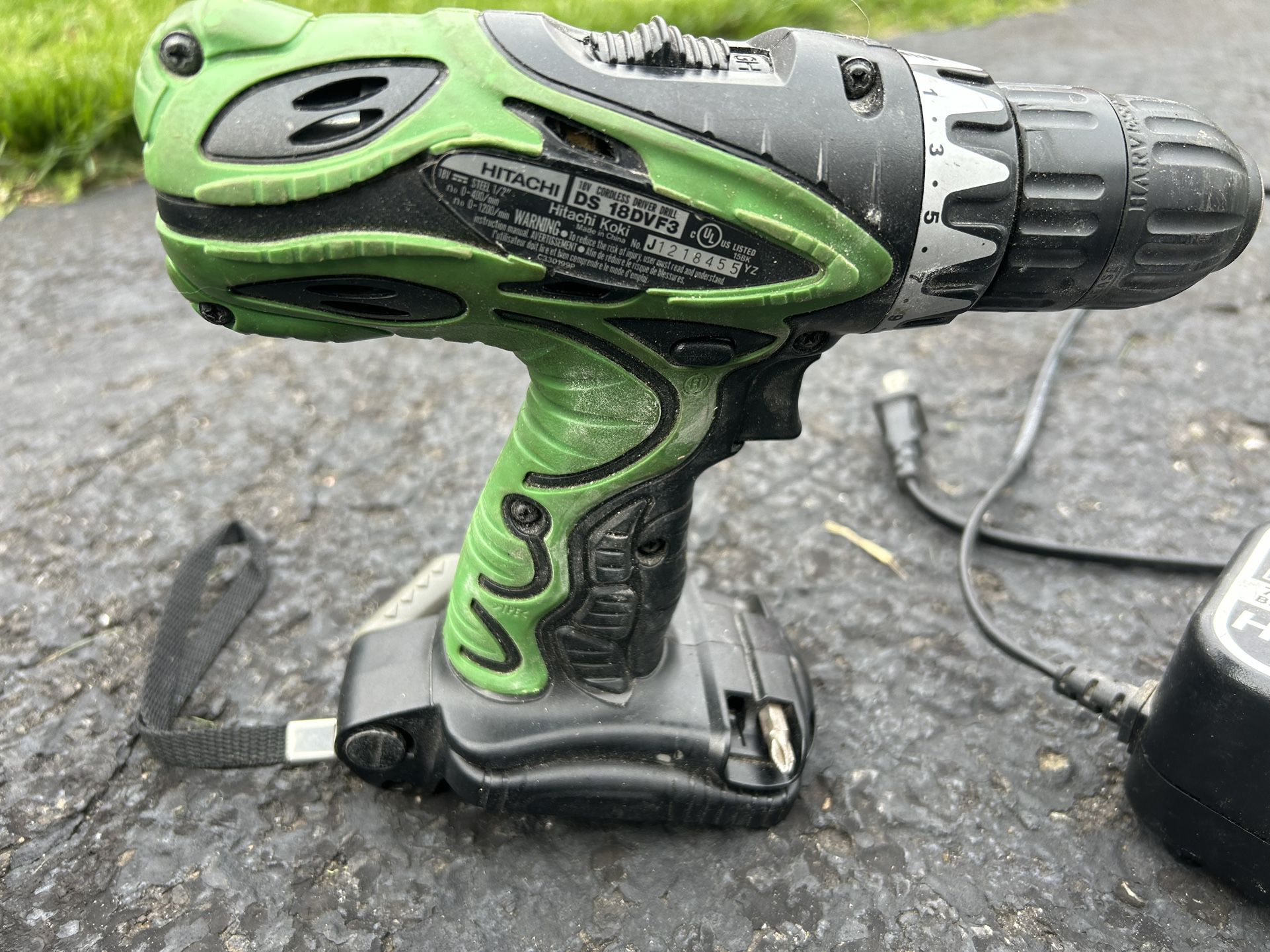 Drill, Flashlight, Battery Operated By Hitachi Battery Charger