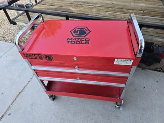 Matco Service Cart SP8320 Red with Added Extra Locking Drawer
