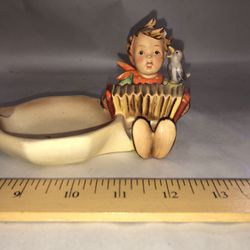 Lets Sing Accordion Boy Ashtray Vintage MI Hummel Figurine #114 by Goebel 1950's