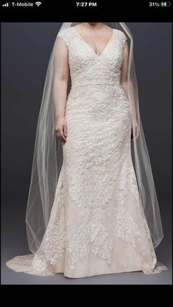 Sz 14 Wedding Dress Oleg Cassini  Must Go! Today Only! Thumbnail