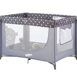 Pamo Babe Compact Pack and Play - Portable Crib for Baby, Lightweight Foldable Travel Playard