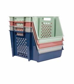 GreenMade InstaStack Stackable Storage Bins 4 Pack Brand New