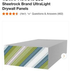 21 Sheets 1/2" Lightweight Drywall- Primed