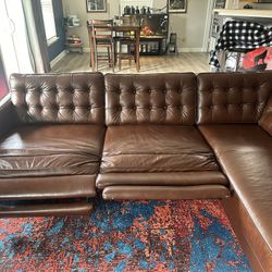 Brown Leather sectional