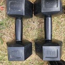 2 TKO rubber Dumbbells - 10lb