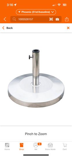 Outsunny 19 in. Round 55 lb. Outdoor Patio Umbrella Stand Base with Heavy Cement Bottom & Mirror Finish in Stainless Steel