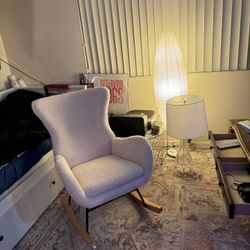 White rocking Armchair. 2 In Stock