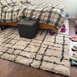 Creme And Beige Shag Rug 6.5’ x 9’ Feet