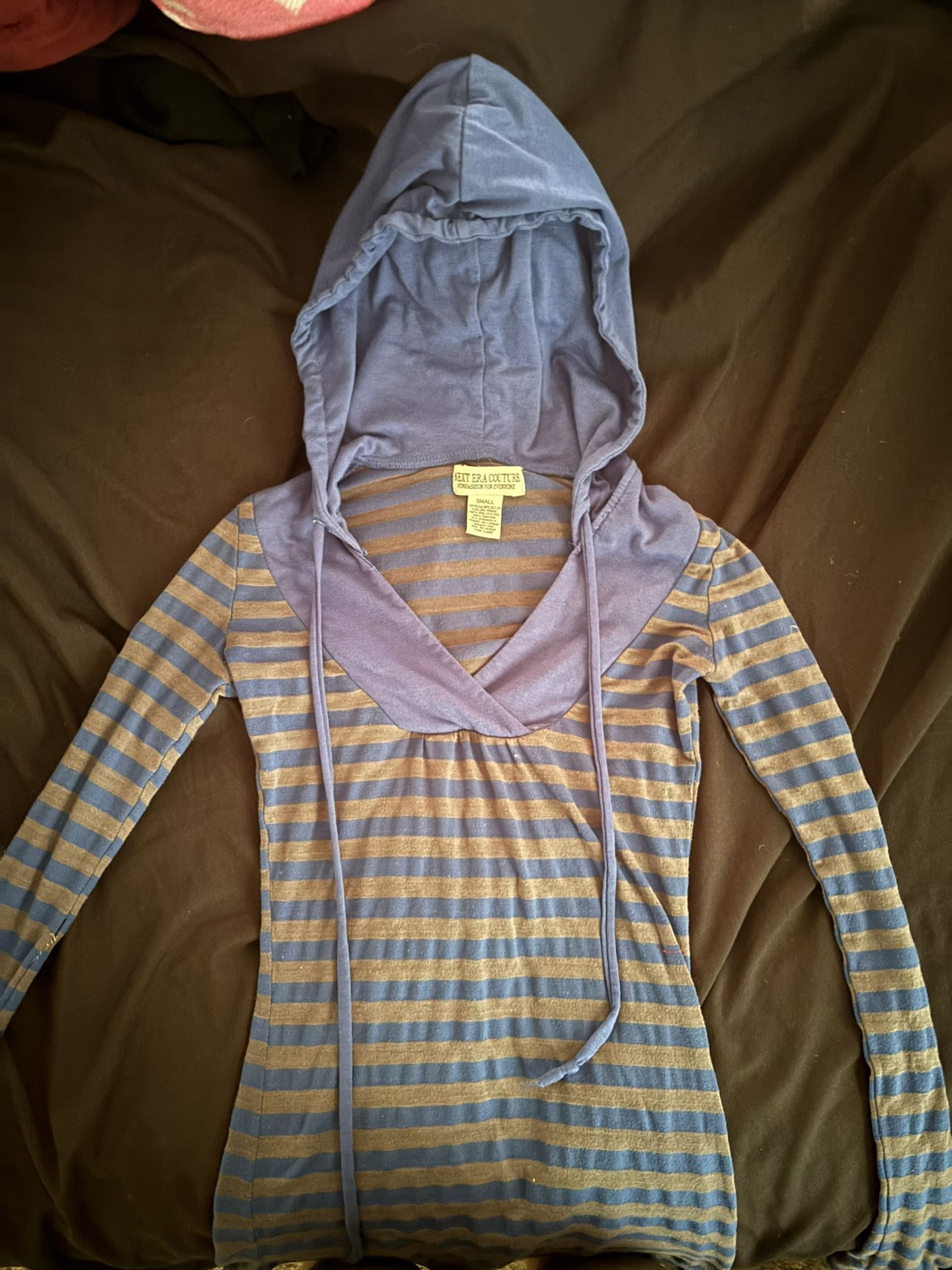 Striped Lightweight Hoodie Top