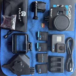 GoPro HERO 6 Black + Tons of Accessories (Batteries, Charger, Case, Mounts) – Great 