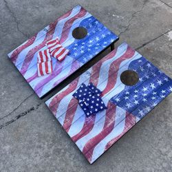 American Flag Themed Cornhole Game Set 