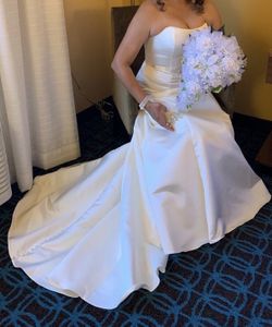 WEDDING DRESS AND BOUQUET