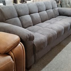 Brand New 84" x 44" Gray Microfiber Storage Sofa Futon
