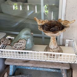 Rustic Shabby White Metal Hanging Shelf