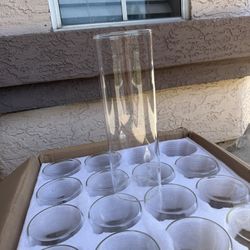 15 Glass Cylinder Vases for Centerpieces