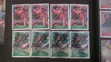 One piece tcg oden and mihawk playsets