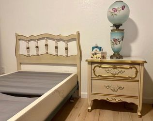 Vintage twin bed & nightstand