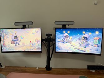 Dual AOC Monitors on Monitor Arm Mount