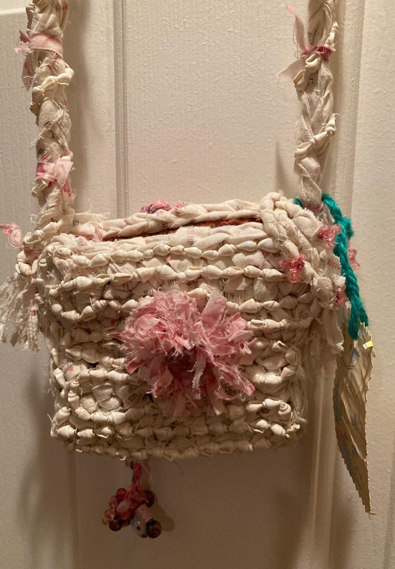 Handmade shell accent purse