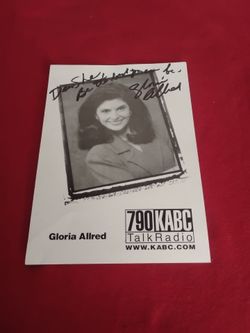 Signed Gloria Allred Autographed Photo 790 KABC Talk Radio - 7 by 5 inches