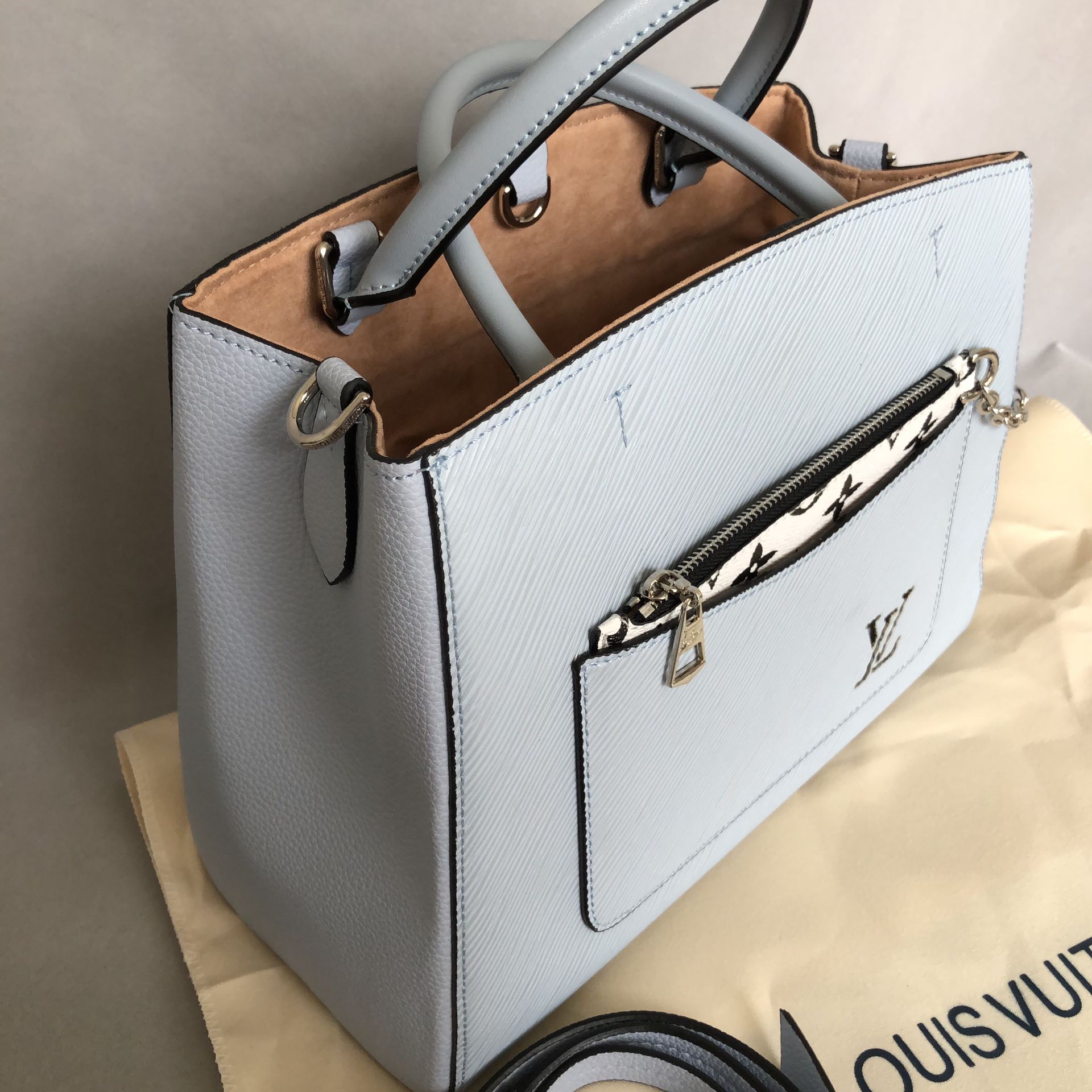 Louis Vuitton Marelle Tote BB Bag LV Epi Monogram Shopping Bag Light Blue  2Way Shoulderbag M59950 with See-through LV logo for Sale in Toledo, OH -  OfferUp