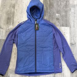 RLX Ralph Lauren Golf Jacket Men’s Wool Blend Panel Stretch Full Zip 1/15 Blue