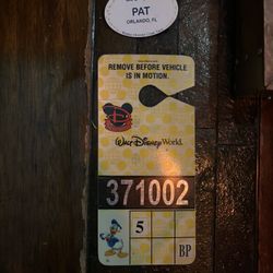 Disney Security Parking Pass & ID Badge. 