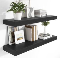 Heimlove 12 Inch Deep Floating Shelves, 48 x 12 inches Long Wall Shelf, Set of 2