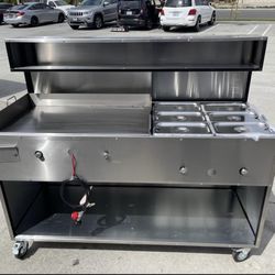 Taco Cart/ Catering Carts/ Griddles With Steamers And Shelfs