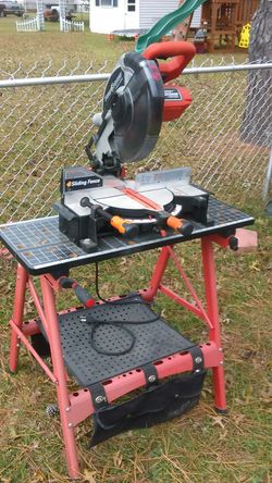 Black & Decker 10 inch compound miter saw by Firestorm with portable  folding stand and laser excellent condition saw blade is New for Sale in  Portsmouth, VA - OfferUp