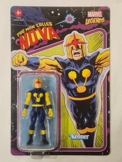 UNPUNCHED RETRO KENNER CARD. MARVEL LEGENDS. THE MAN CALLED NOVA. 3.75 " ACTION FIGURE.