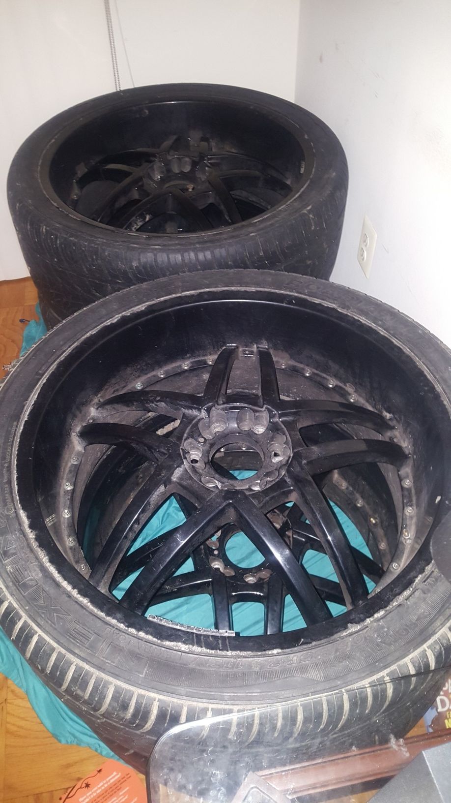 24" universal black rims 4 sale