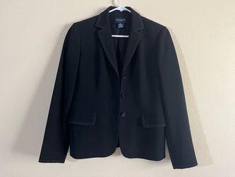 ANN TAYLOR PETITES Three -Button Notch-Lapel Blazer Black ♣️ 4P 🌸 Like New