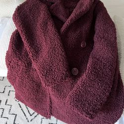 Burgundy Teddy Coat