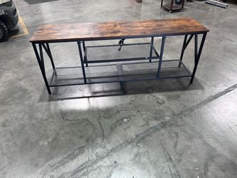 Industrial TV Stand Console Table with Shelves