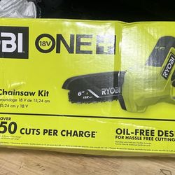 RYOBI ONE+ 18V 6 in. Cordless Battery Compact Pruning Mini Chainsaw with 2.0 Ah Battery and Charger