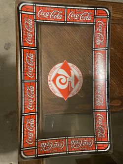 Vintage 75th Annivesary Coca Cola Tiffany Style Curved Glass Tray