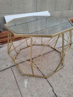 Gold octagon coffee table