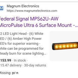 Dual  color, 12 LED Amber and white strobe light